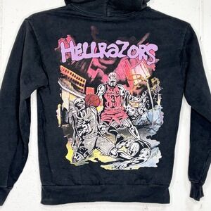 Warren Lotas Hoodie Sz M Black Hellrazors Basketball Skeleton Graphic Streetwear